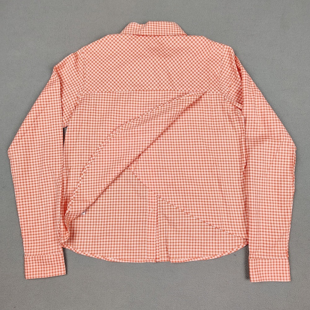 New Mountain Hardware Hiking Long Sleeve Shirt Women XS Coral Gingham Check $85 - Picture 9 of 11